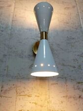 1950's Mid Century 2 Holder Sconce 2 Side Holder Wall Lamp White for Bathroom picture