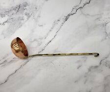 Vintage Long Copper Soup Ladle with Twisted Brass Handle picture