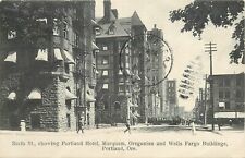 Postcard 1907 Portland Oregon Sixth Street Hotel Wells Fargo Building 24-5545 picture
