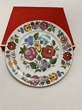 Hand Painted Kalocsa 0f Hungary Folk Art Wall Hanger Plate Bright Floral 11” picture