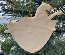 VTG 2002 Demdaco Christmas Wishes Ornament LION COURAGE Matte White NO BOX #1 picture