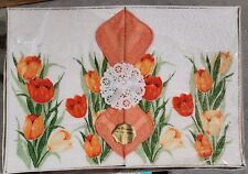 Jay Originals 4 Piece Towel Set Cotton Tulips Royalty Set 60s VTG NOS READ picture