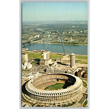Postcard MO St Louis Aerial Arch And Stadium picture