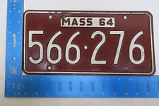 Massachusetts LIcense Plate 1964 Tag Ma 64 566 276 picture