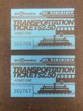 (2) Vintage 1989 WALT DISNEY WORLD Transportation Ticket CollectIble. picture