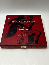 God Of Fire By Carlito (Fuente) Double Corona 2016 Empty Red Wooden Cigar Box picture