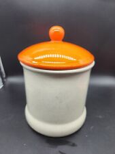 Holiday Designs Mid Century Vintage 1970s Orange Ceramic Canister 6.5
