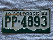 Good Solid Original 1963 Colorado License Plate See My Other Plates picture