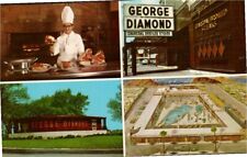 Chicago Illinois~George Diamond~Photo Holding Steak~3 Locales~Vintage Postcard picture