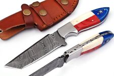 9'' Texas Flag Custom Handmade Damascus Blade Hunting Knife | SW-726 | picture