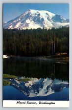 Mount Rainier & Reflection Lake in Washington Vintage Postcard 1645 picture