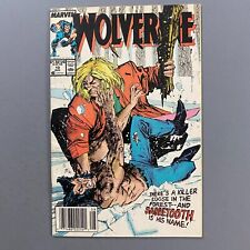 WOLVERINE 10 NEWSSTAND 1ST BATTLE WITH SABRETOOTH (1989, MARVEL) picture
