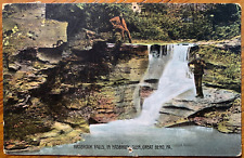 Postcard Great Bend PA - Two Boys Hasbrook Falls Hunters Shotgun picture