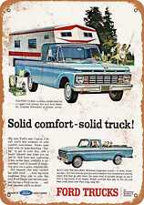 Metal Sign - 1963 Ford Pickup and Camper -- Vintage Look picture