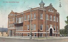 Wellington KS Kansas City Hall Downtown Main Street c1909 Vtg Postcard R2 picture