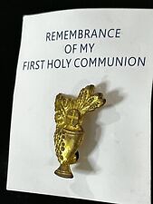 Gold Plated Remembrance of My First Holy Communion Pin Vintage 1991 picture