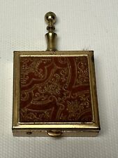 Vintage Pocket Purse Ashtray Burgundy And Gold Color picture