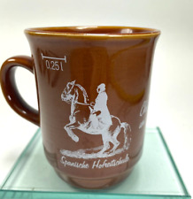 Spanishche Hofreitschule Rathau Horse Riding German Mug 0.25L Vtg Rare Find B7 picture