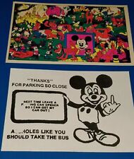 WALT DISNEY VTG UNDERGROUND WALLY WOOD ORGY FLYER ,MICKEY SIGN FOR BAD DRIVERS  picture