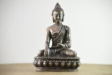 8 Inches Buddha Statue Figurine Hand Carved Metal Hindu Religious Gifting Idol picture