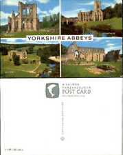 Yorkshire Abbeys England multi-view UK Jervaulx Bolton Rievaulx ~ postcard picture