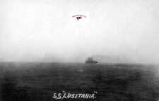 LUSITANIA THE LAST PHOTO, TAKEN BY HMS GLORY, NEW YORK HARBOUR, REPRINT picture