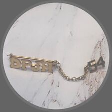 Vintage Gold Tone DPJH High School Lapel Pin with Chain & 54(1954) Year Attached picture