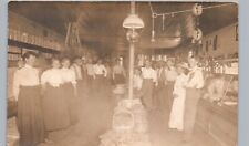 GENERAL STORE INTERIOR c1910 real photo postcard rppc and crowd of people picture