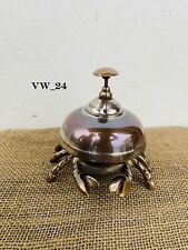 Nautical Brown Antique Service Bell Calling Bell Brass Crab Ornate Desk Bell picture