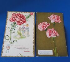 Two Romantic early Post Cards - Floral - one is embossed picture