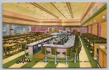 Miami Fl Florida - Wolfie's Restaurant & Sandwich Shop - Linen Postcard - c1956 picture