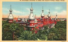 Postcard FL University of Tampa & Tropical Foliage 1945 Linen Vintage PC J6444 picture