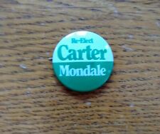 Re-Elect Carter/Mondale 1980 Campaign Button, 1.125” Diameter picture