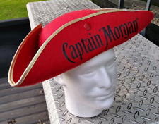 Captain Morgan Pirate Hat Red Promotional Rum Liquor Tricorn Side Snap Cap picture