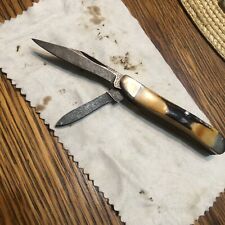 Vintage 1980s USA made BEAR MGC damascus FAT STAG 2 blade stockman pocket knife picture