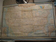 VINTAGE LARGE HISTORICAL MAP OF THE UNITED STATES National Geographic June 1953 picture