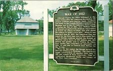 War of 1812 Paririe Du Chien Wisconsin Sign Historic Old Fort 1800s Postcard VTG picture