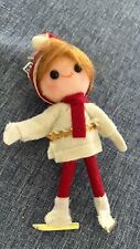 Adorable Vintage Ice Skating Girl Christmas Tree Ornament Made In Japan picture