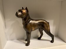 Vintage cast metal Boxer Dog Figurine w/ copper wash finish picture