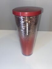 New Starbucks Tumbler 2018 Holiday Rose Gold Red Ombre Sequin Glitter 24oz Venti picture