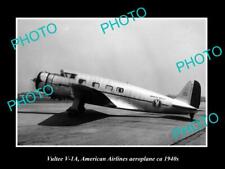 OLD HISTORIC AVIATION PHOTO VULTEE V1-A AIRCRAFT AMERICAN AIRLINES c1940 picture