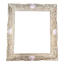 Vintage 17X20 Picture Frame Hand Carved Baroque French Parchment Finish picture