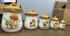 Vintage Merry Mushroom Sears &Roebuck Canister/Cookie Jar Set Of 5 Ceramic... picture