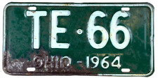 Ohio 1964 Old License Plate Garage Car TE-66 Man Cave Collector Vintage Decor picture