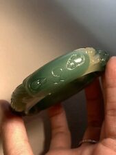 58.1mm Top Grade Natural multi-Green Dongling Jade Bracelet/Hand-Carved /Panda picture