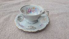 Vintage Bareuther Bavaria China Demitasse Cup And Saucer Floral Pattern picture