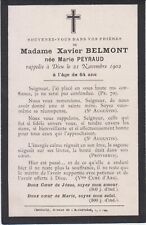 1902 Mémento Mrs. Xavier BELMONT born Marie PEYRAUD - Lyon (Rhône). picture