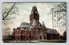 Cambridge MA-Massachusetts, Memorial Hall, Antique, Vintage c1907 Postcard picture