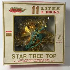 Vintage Liberty Bell Christmas Star Tree Topper 11 Blinking Lights. Works picture