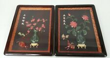 Vintage Chinese Asian Prune Flower Shadow Box Jade Coral San Francisco Chinatown picture